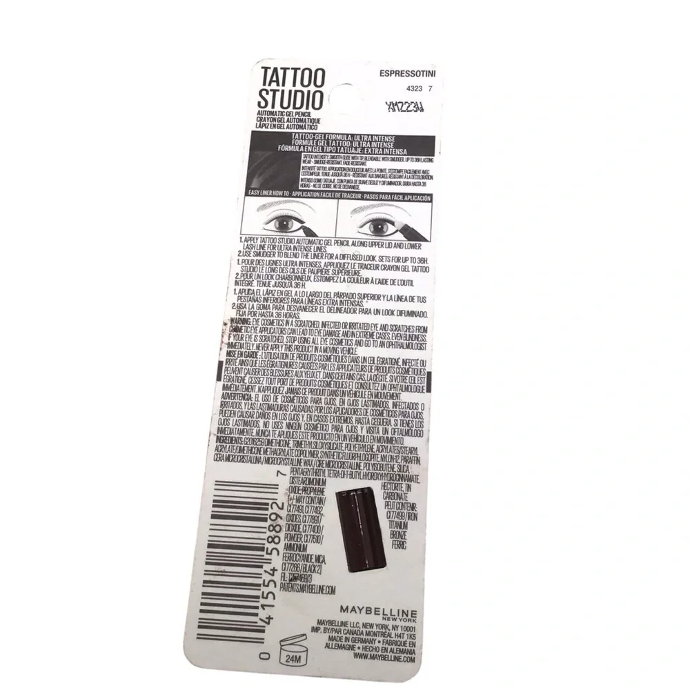 Maybelline Tattoo Studio Smokey Gel Pencil Eyeliner, 040 Expressotini